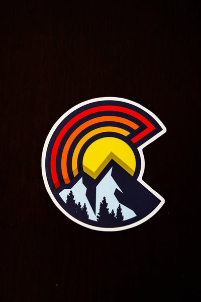 Colorful C Mountain Sticker