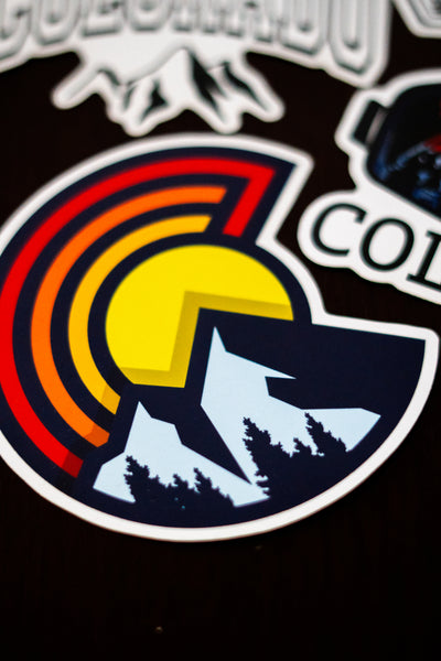 Colorful C Mountain Sticker