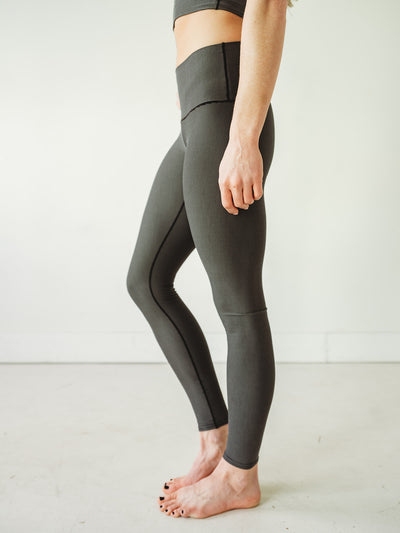 Grey Microstripe Yoga Pants