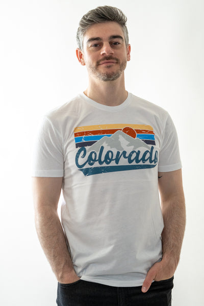 Colorado Text Mountain Sunrise Unisex Shirt