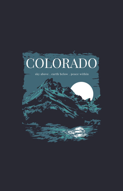 Colorado Sky Above. Earth Below. Peace Within Unisex Performance Tee Black
