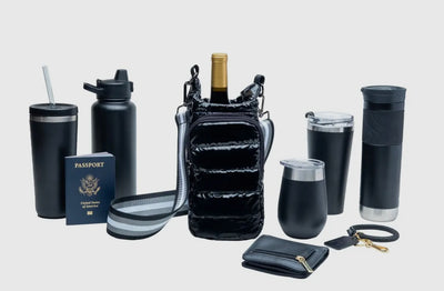 Quilted Quench Puffy Bottle Tote - BLACK