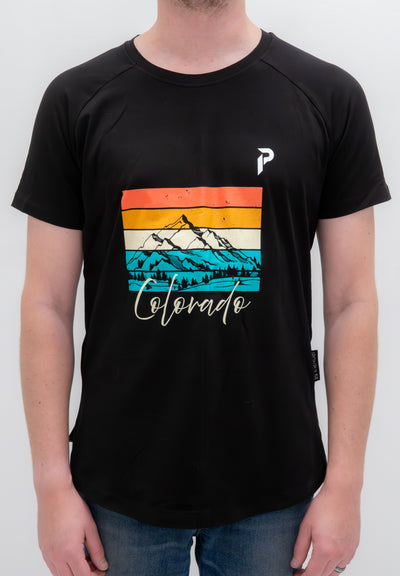 Colorado Colorful Peaks Short Sleeve Shirt (Black)