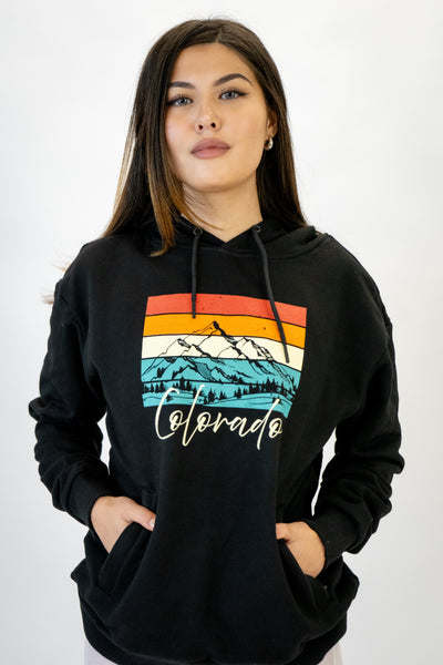 Colorful Colorado Black Hoodie