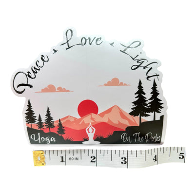 Peace, Love, Light Red Rocks Sticker