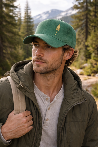 The Lodgepole Suede Cap - Evergreen