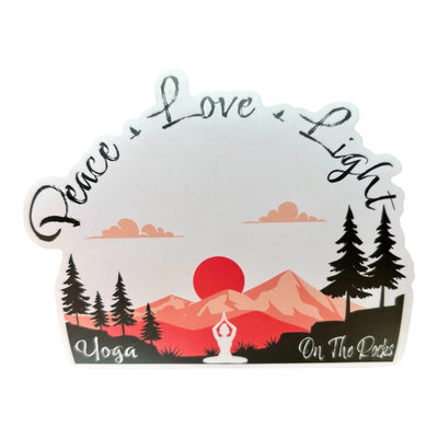 Peace, Love, Light Red Rocks Sticker