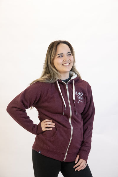 1876 | Trophy Zip Hoodie - Burgundy