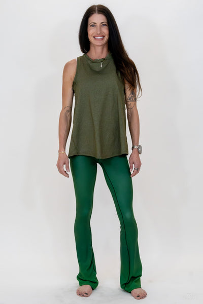 Green Emerald Jewel Flare Pants
