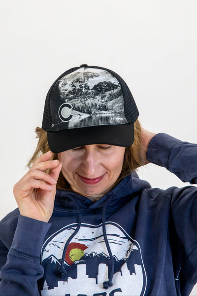 Maroon Bells Snapback Trucker Hat