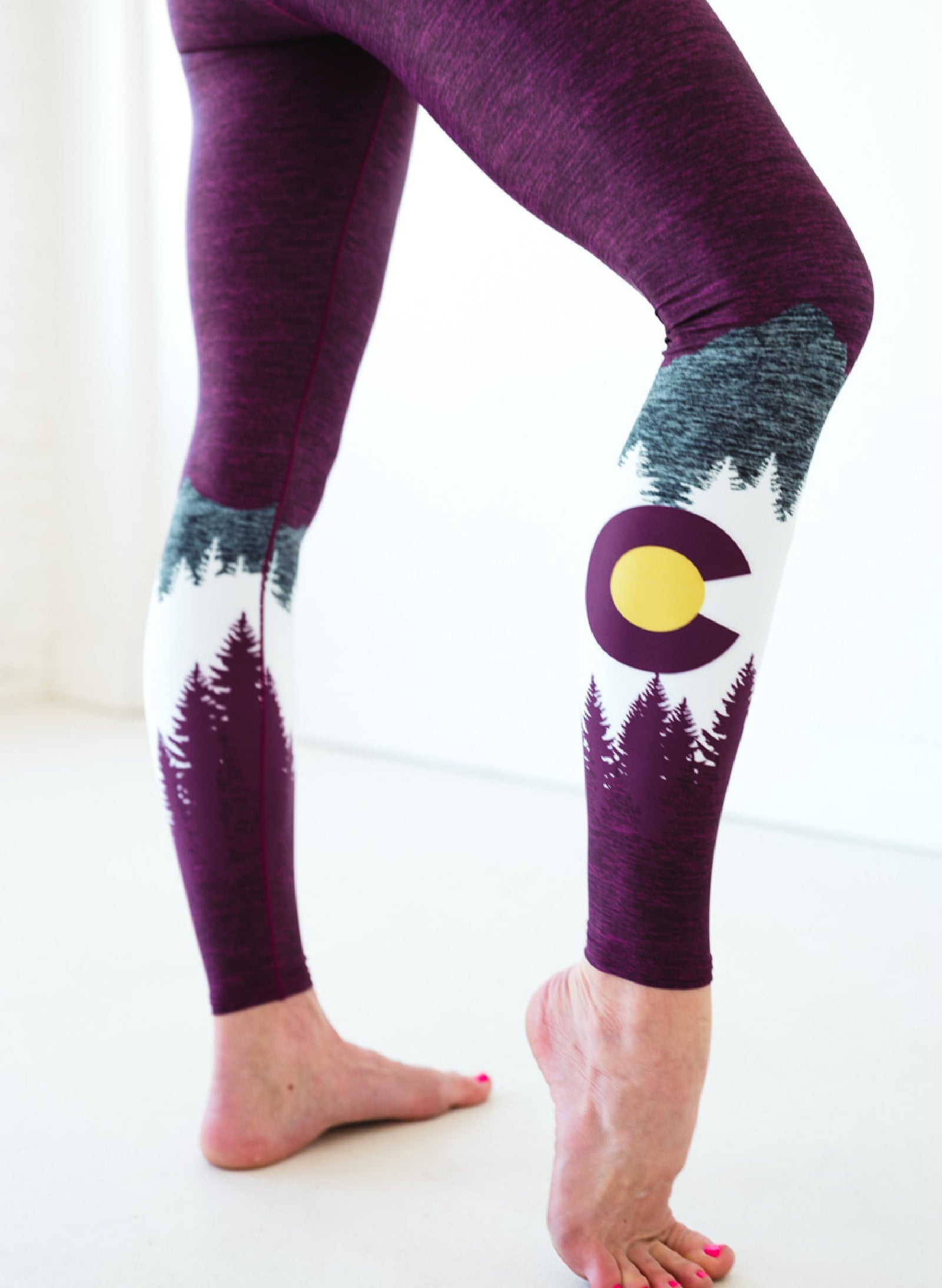 Colorado Threads Burgundy Native Yoga Pants - Colorado Threads Clothing