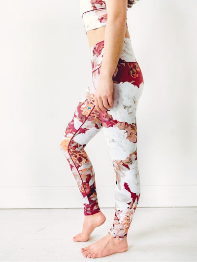 Burgundy Floral Yoga Pants *FINAL SALE*