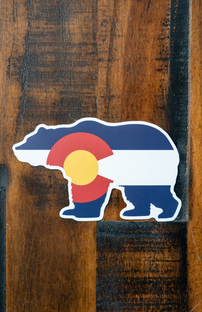Colorado Flag Bear Sticker