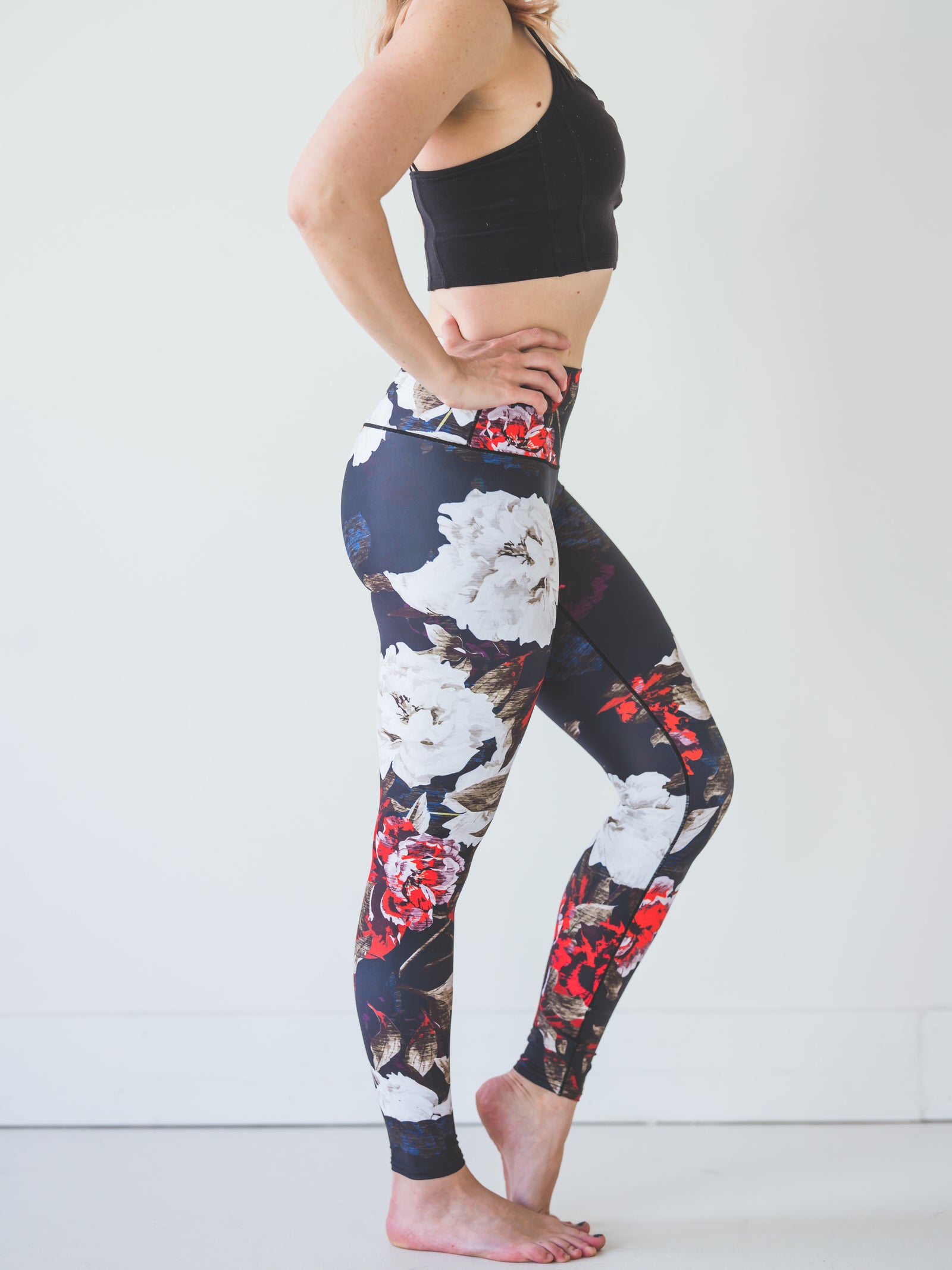 Colorado Threads Women's Black Floral Yoga Pants - Colorado Threads Clothing