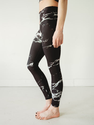 Black Marble Yoga Pants