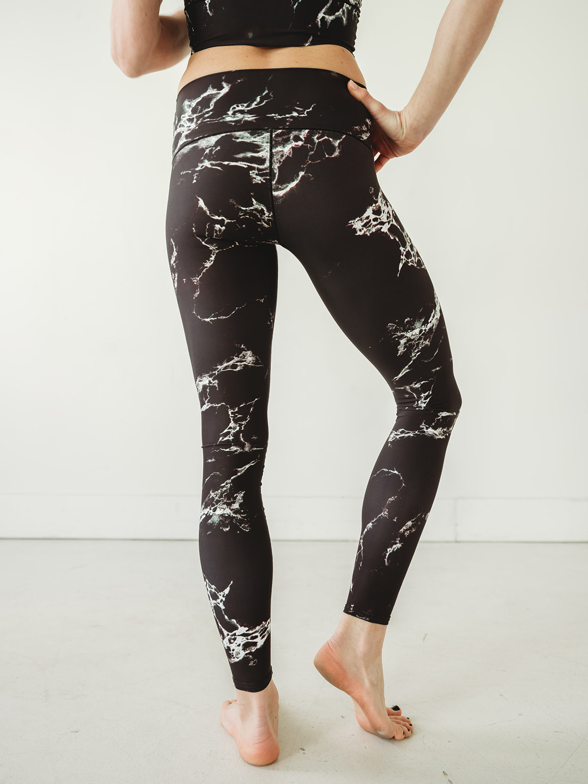Colorado Threads Women's Black Marble Yoga Pants - Colorado Threads Clothing