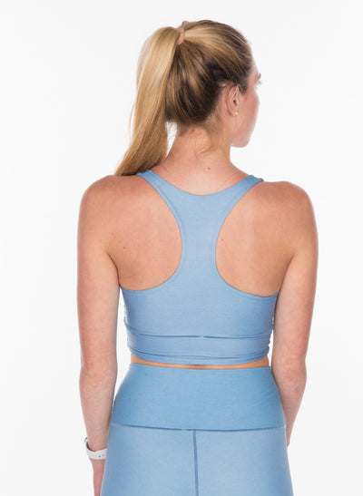 Sky Blue Summit Longline Sports Bra