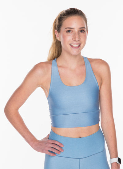 Sky Blue Summit Longline Sports Bra